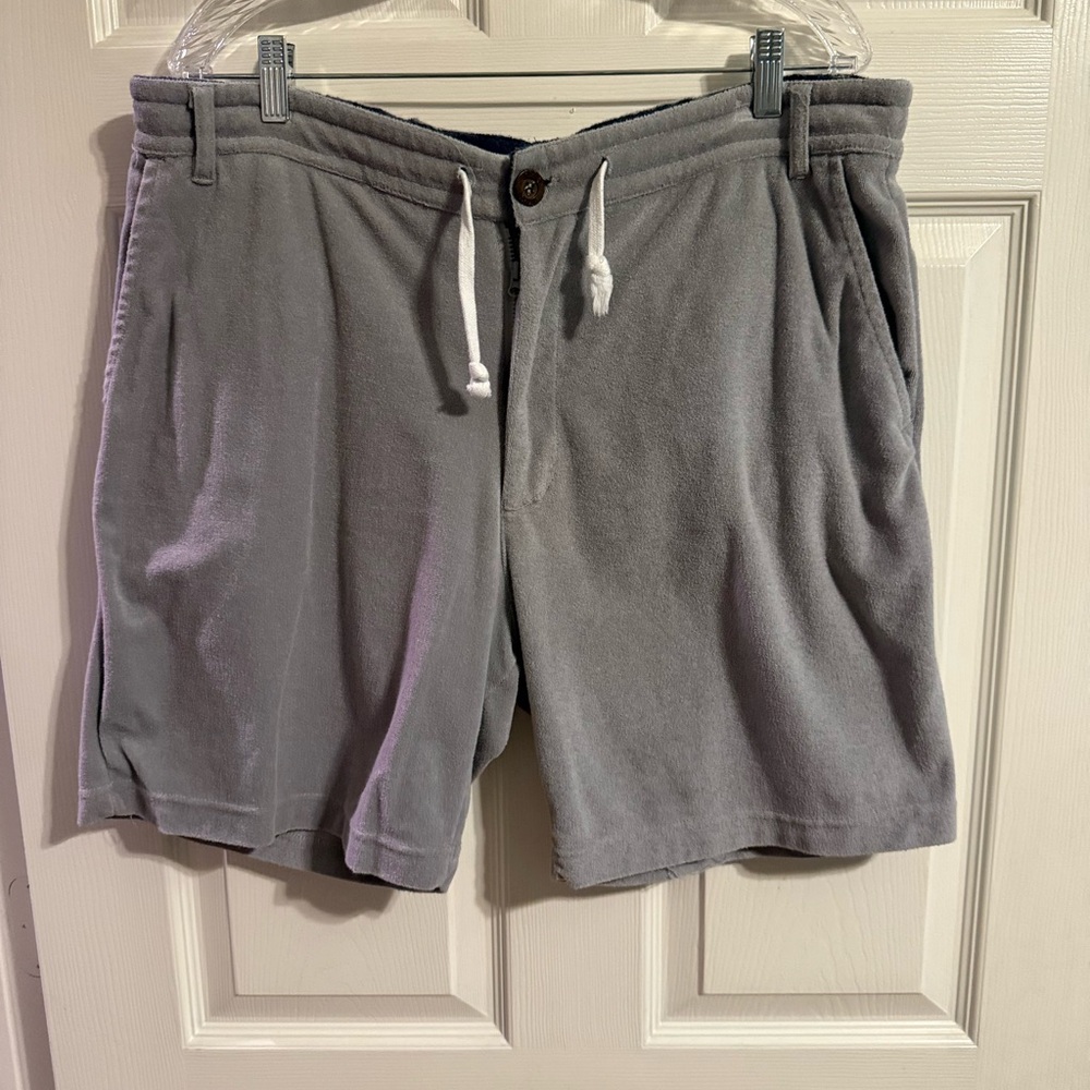 Johnnie-O Terry Towel Shorts, Light Gray, XL